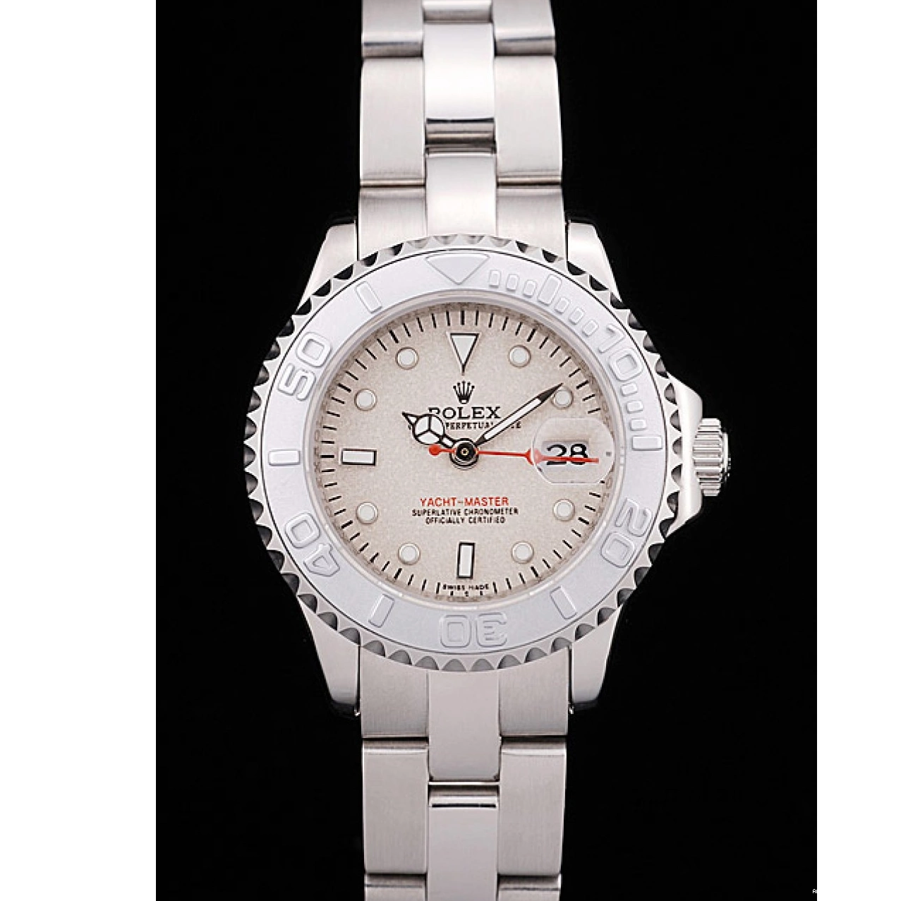 Aaa replica watch Beige Master Yacht Bezel Silver Dial Rolex 0610